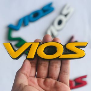 EMBLEM MOBIL VIOS VARIASI MOBIL TOYOTA DENGAN HURUF TIMBUL 3D BAHAN FIBERGLASS