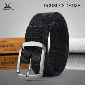 LouisWill Men Belt Outdoor Nylon Belt Double-sided Belt Nylon Waistband Youth Sports Canvas Pant Belt Simple Nice Waistband Nylon High Strength Adjustable Sports Belt