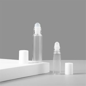5/10ml Glass Roller Bottles Clear Empty Travel Cosmetic Essential Oil Jar with Glass Ball 1 Pcs