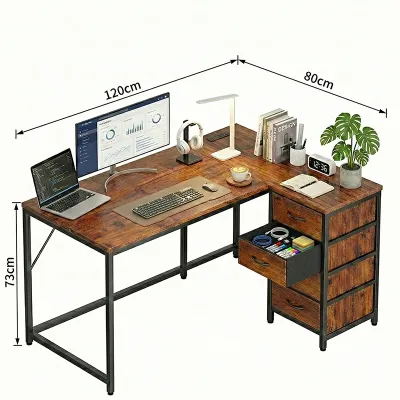 Global Computer Table Study Table For Adult With Drawer Office Desk Laptop Table Side Table For Bedroom Waterproof Durable Solid Wood Table For Living Room Furniture Steel Frame Gaming Table