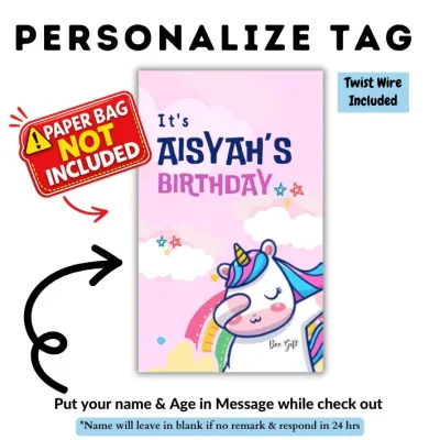 A5 Unicorn Paper Bag with handle Gift Food Cookies Packaging Party Doorgift Birthday Wedding Baby Shower Goodies Door Gift Event
