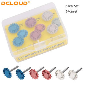 6Pcs/Set Dental Rubber Polisher Composite Resin Polishing Discs Diamond System Burs RA Dentistry Polish Wheel Spiral Flex Tools