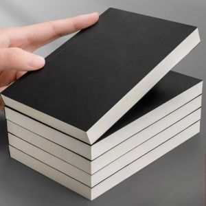 FWFHTP Thickened A6 Notebook Pocket 256 Pages 128 Sheets Note Book Line Blank Grid Small Notepad