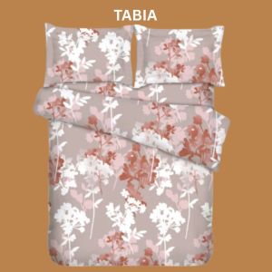 3in1 Bedsheet Set (Modern Linens – TABIA) | 3in1 Printed Bedsheet Set - 1 Fitted Sheet &2 Pillowcases (4in1 - with Flat Sheet/Blanket) | Single / Double | Printed Collection | Microfiber Bedsheet | Comforter | 3in1 Bedsheet  |  Easy Care | CD