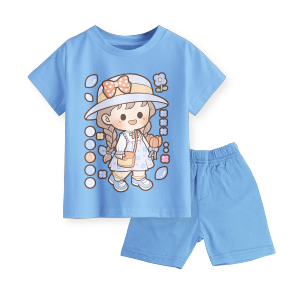 Setelan Kaos Anak Perempuan Celana Panjang Terbaru Motif Roro Jump
