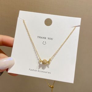 Classic Simple Candy Pendant Titanium Steel Short Necklace For Woman Korean Fashion Luxury Jewelry Girls Accessories Clavicle Chain