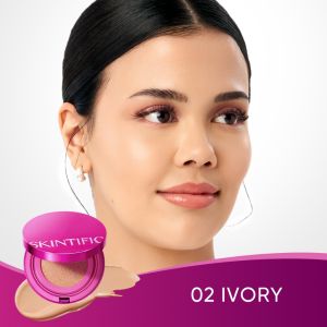 Skintific Glow Blur Cushion Foundation | 10H Long Oil Control Radiant Dewy Glow Pore Blurring Lightweight Breathable Evens Uneven Skin Tone For All Skin Types Blur Fine Lines Natural Brightening