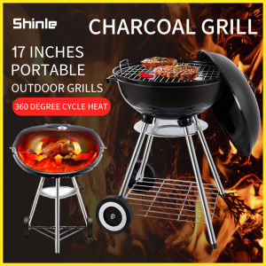 17 inches Portable Apple Grill Barbecue Charcoal Grill Outdoor Camping BBQ with Stand