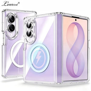 for Magsafe Transparent Acrylic Case for Samsung Galaxy Z Fold 8 fold8 Magnetic Wireless Charging Clear Shockproof Cover