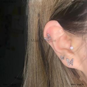 [COD] Man YingLie 6Pcs set Simple Stud Earring Set For Women Butterfly Zircon Earrings Girl Party Wedding Engagement Jewelry Accessories