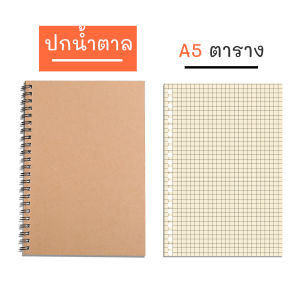สมุดโน๊ต สมุดจดบันทึก ปกคราฟดำ-น้ำตาล สมุดโน้ตขนาด A5- B5 จำนวน 60แผ่น ห่วงข้าง แบบเส้นบรรทัด หรือแบบตารางGRID เนื้อกระดาษเรียบ สินค้าพร้อมจัดส่ง