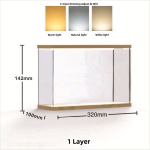 LED With Light Toys Showcase Clear Display Rack Display Box Wood Acrylic Storage Box Anime Figure Blind Box Showcase