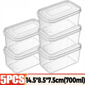 10Pcs Transparent Food Sealed Storage Box Freezer Food Container with Cover Kitchen Fruit Vegetable Fresh-Keeping Box Refrigerator Meat Crisper Box Fridge Organizer Sub-Packed Box