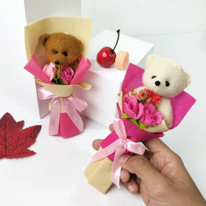 Buket boneka mini bear buket bunga artificial bouquet kecil bouquet