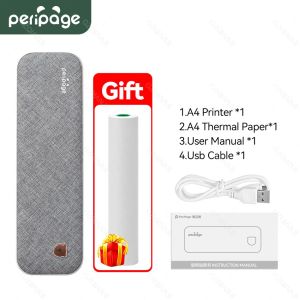 GZQIANJI Peripage A40 Portable A4 Printer Paper Mini Inkless Thermal Wireless Bluetooth Printer Maker for Phone Document Office Use