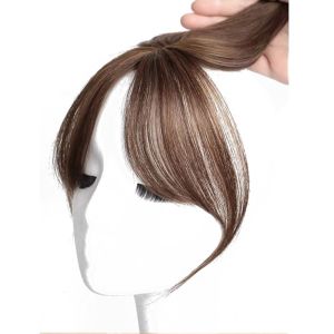 TIMIA Invisible Hair Toppers Wigs with Bangs Middle Part Fake Fringe Bang Hair Extension Hair Accessories Clourse Clip on Hairpieces Women