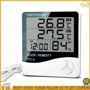 [CY] Electronic Thermometer Hygrometer Refrigerator Digital Temperature Humidity Meter Gauge Indoor Outdoor Daily Alarm