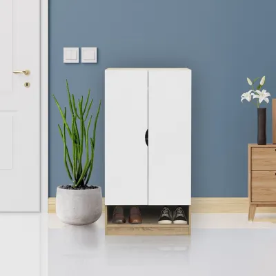 KONCEPT FURNITURE ตู้รองเท้า รุ่น Preem สีไม้อ่อน (60x40x120 ซม.)