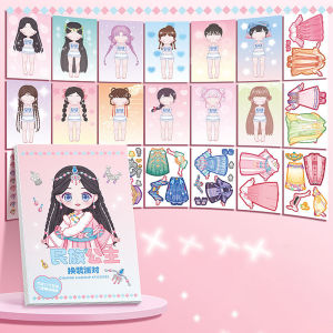Girl Stickers,DIY Magic Lovely Sisters Dress up Sticker Girl Princess Style Dolls Change Clothes Scrapbooking Craft Gift for Girl Educational Toys Handicraft Birthday Gift Handmade Toy Set Reusable Dress up Stickers Book