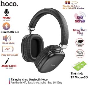 Tai nghe chụp tai không dây Hoco có míc Kết Nối Bluetooth 5.0 Chống Nước Dùng Cho Điện Thoại / Máy Tính ( HÀNG CHÍNH HÃNG )