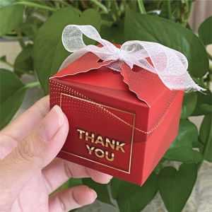 Combo 20 hộp quà tặng vuông nhỏ màu đỏ nhám thắt nơ