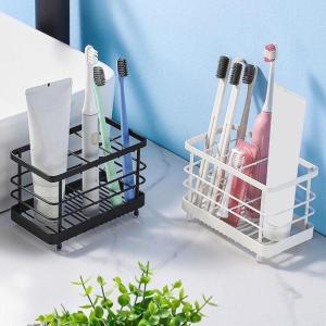 Toothbrush HolderCarbon Steel Bathroom Toothbrush Toothpaste Holders Rack for Electric ToothbrushMakeup Brush Cleanser