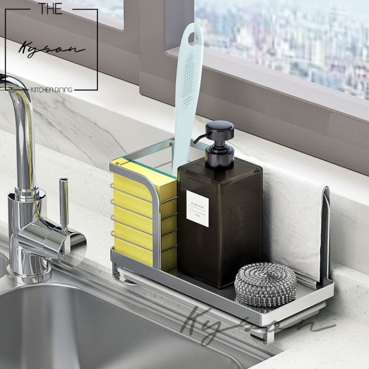 Kyson 304 Stainless Steel Sink Dish Drainer Sponge Towel Hanger Kitchen ...