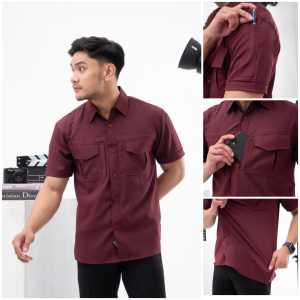 kemejalenganpendekstrettmaroon/kemejapaspamres/kemejapria/kemejacasual/kemejatactical/kemejakerja/kemejatactical/kemejapaspampres