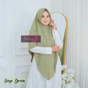 Jilbab Instant Crinkle Airflow Premium XXL - Warna Sage Green/Coksu