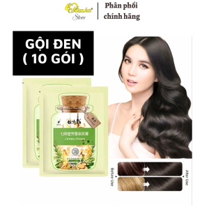 Dầu gội nhuộm màu tóc phủ bạc Thảo Dược Qiweitang [ 10 gói ] hàng nội địa Trung - 30ml x 10 gói.