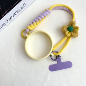 YH4F Flower Woven Water Bottle Handle Strap Soft Silicone Fits Most 8-40oz Bottles Braided Rope Reusable Hand-Woven Water Cup Sling for Stanley Owala HydroJug Cup Accessories