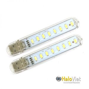 Đèn LED 8 bóng mini siêu sáng cắm cổng usb 5V sạc dự phòng nhỏ gọn tiện lợi ánh sáng trắng vàng