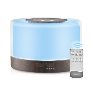 JINGKE 500ml Electric Aromatherapy Essential Oil Diffuser Ultrasonic Humidifier Air Purifier with Color Lamp has 7 Kinds of Light Color Changes and Timer Settings