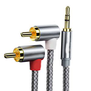 Premium 3.5mm Auxiliary to 2RCA Audios Cable 3.5mm to 2RCA Cable for Homes Theater Systems and Portable Audios Devices