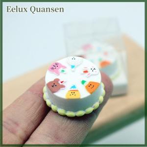 Eelux 1 12 Dollhouse phim hoạt hình bánh với hộp rõ ràng mô hình Dollhouse mini mô phỏng món tráng miệng trang trí búp bê Nhà Phụ kiện thực phẩm