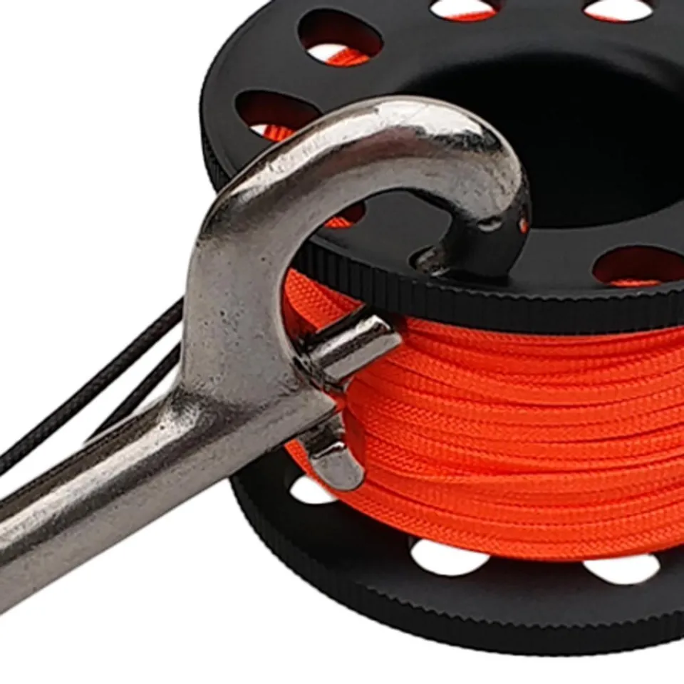Finger Spool Dive Reel with 15m Line, Clip for Wreck Cave