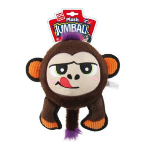 [GiGwi] JUMBALL Plush Brown Monkey (M Size Only Diameter 15.2cm) - Soft and Cuddly Toy For Your Dogs Playtime Exercising Fun and Indoor Games | Suitable For Tug Fetch & Chewing