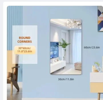 Wall Adhesive Mirror Stickers HD Full length Mirror Acrylic Mirror Wall Full Body Mirror