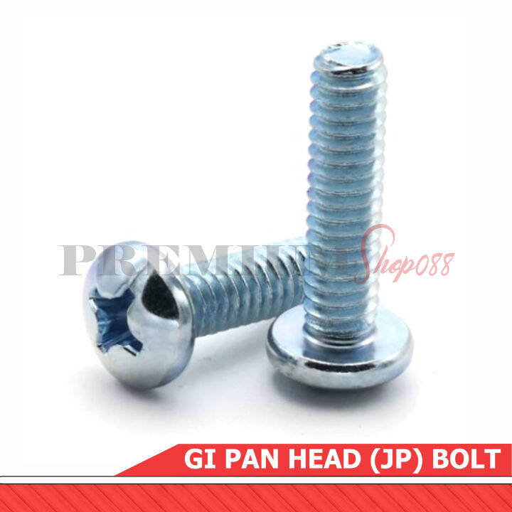 10pcs M3 M4 M5 M6 M8 Machine Pan Head Bolt JP Phillips Screw Washer GI ...