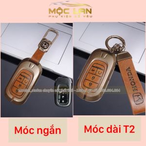 Ốp khóa kim loại xe ô tô Honda City 4 nút -2022 loại mới Chất Liệu Hợp Kim Mặt Da Bò