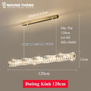 Đèn Thả Pha Lê Thủy Tinh Cao Cấp TBD-841 - Đường Kính 80-100-120cm - Decor Phong Cách Sang Trọng - 3 Chế Độ Ánh Sáng - Bảo Hành 1 Năm - CÓ VIDEO
