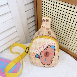 ANANAA Nhẹ Túi ngực Capybara Đa năng Khóa Túi đeo chéo Động vật hoạt hình Ví đựng tiền xu Trẻ em
