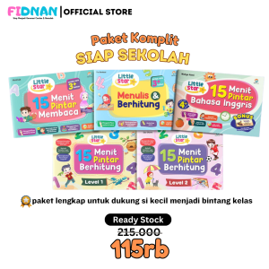 Paket Komplit Siap Sekolah - 15 Menit Pintar Membaca Menghitung Menulis dan Bahasa Inggris