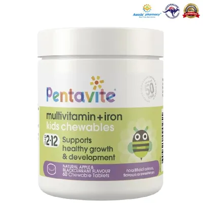 Pentavite Multivitamin + Iron Kids 60 Chewable Tablets Australia [EXP 01/2027]
