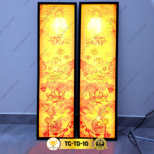 Hào Quang Phật In Trúc Chỉ Combo Đôi Tròn Hoa Sen Phật A Di Đà Trang Trí Bàn Thờ CDT-10-110