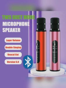 Q6 Bluetooth Karaoke Microphone Mic Speaker Live Streaming Sound Effects Wireless Built-in DSP Portable Voice Changer