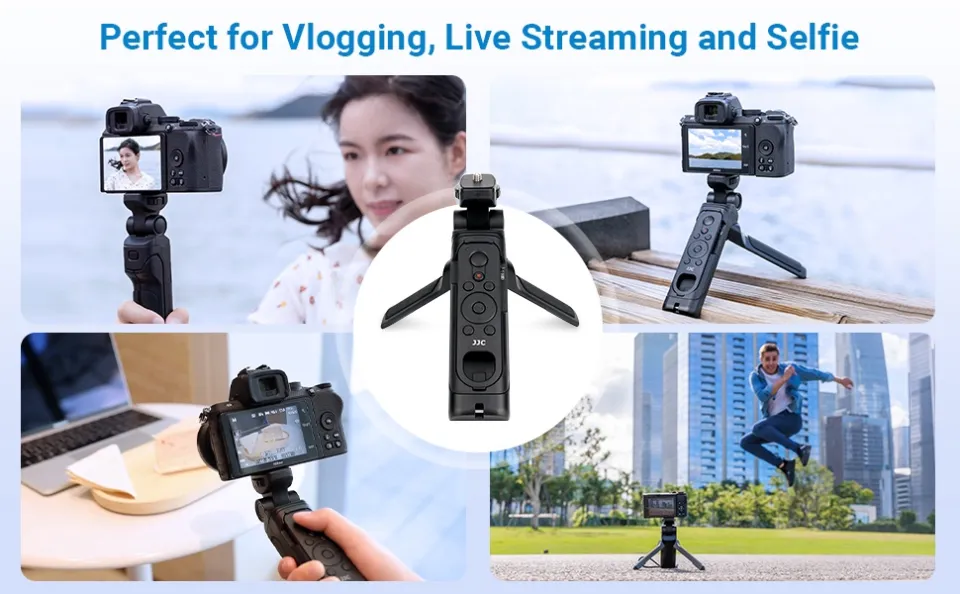 JJC Camera Tripod Grip with Bluetooth Wireless Remote Control for