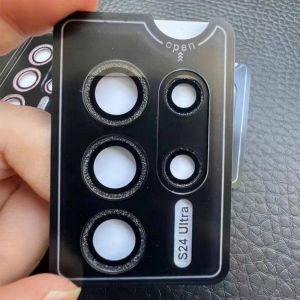 Cho samsungs24 sang trọng kim loại lấp lánh kim cương ống kính máy ảnh Phim kính cường lực cho Samsung Galaxy S24 Ultra Plus điện thoại ốp lưng gắn ống kính bảo vệ