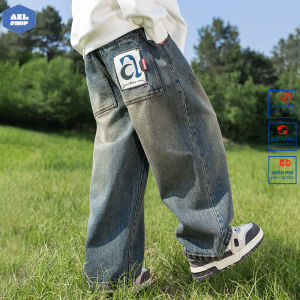 Quần jean bé trai size đại 35-55kg BEI Quảng Châu quần bò cho bé trai mềm mại phong cách Hàn Quốc