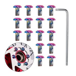 16 cái đĩa xe đạp ĐĨA PHANH bu lông Torx T25 bu lông m5x9mm xe đạp rotor vít với một hai đầu Torx cờ lê cho xe đạp đường trường